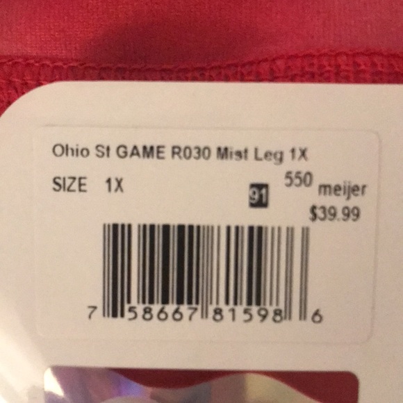 NWT Game OSU Ohio State University Red White Tie Dye Leggings Tights Ath… - Picture 9 of 15